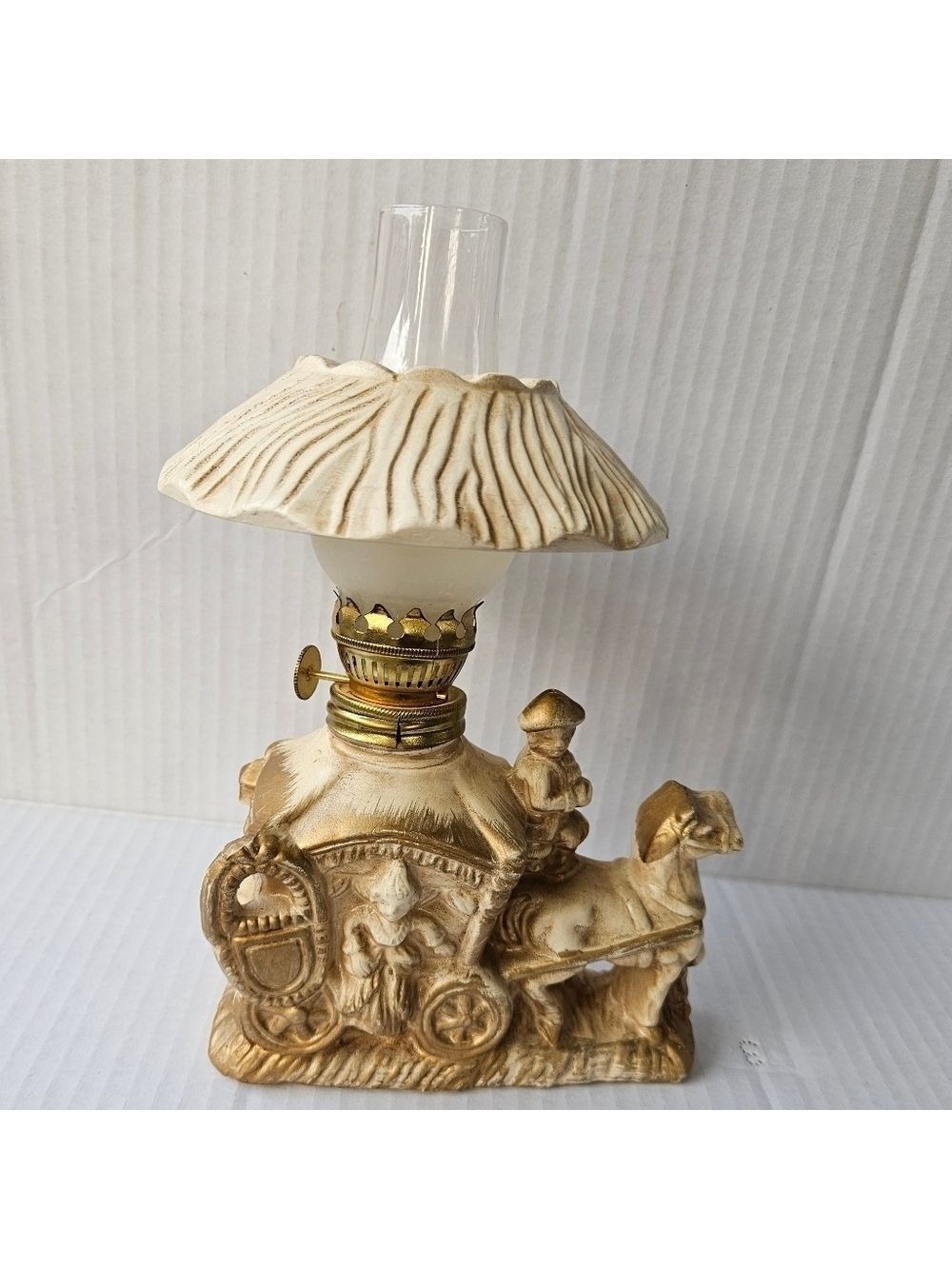 Vintage Antique ESD Handpainted Porcelain Oil Lamp